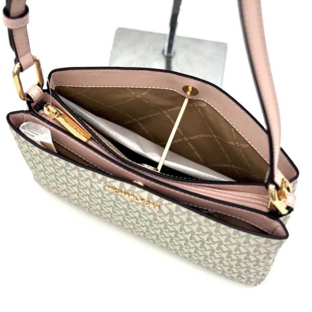 Michael Kors Trisha Triple Compartment Crossbody Bag & Bifold Zip Chain Wallet - Picture 9 of 13